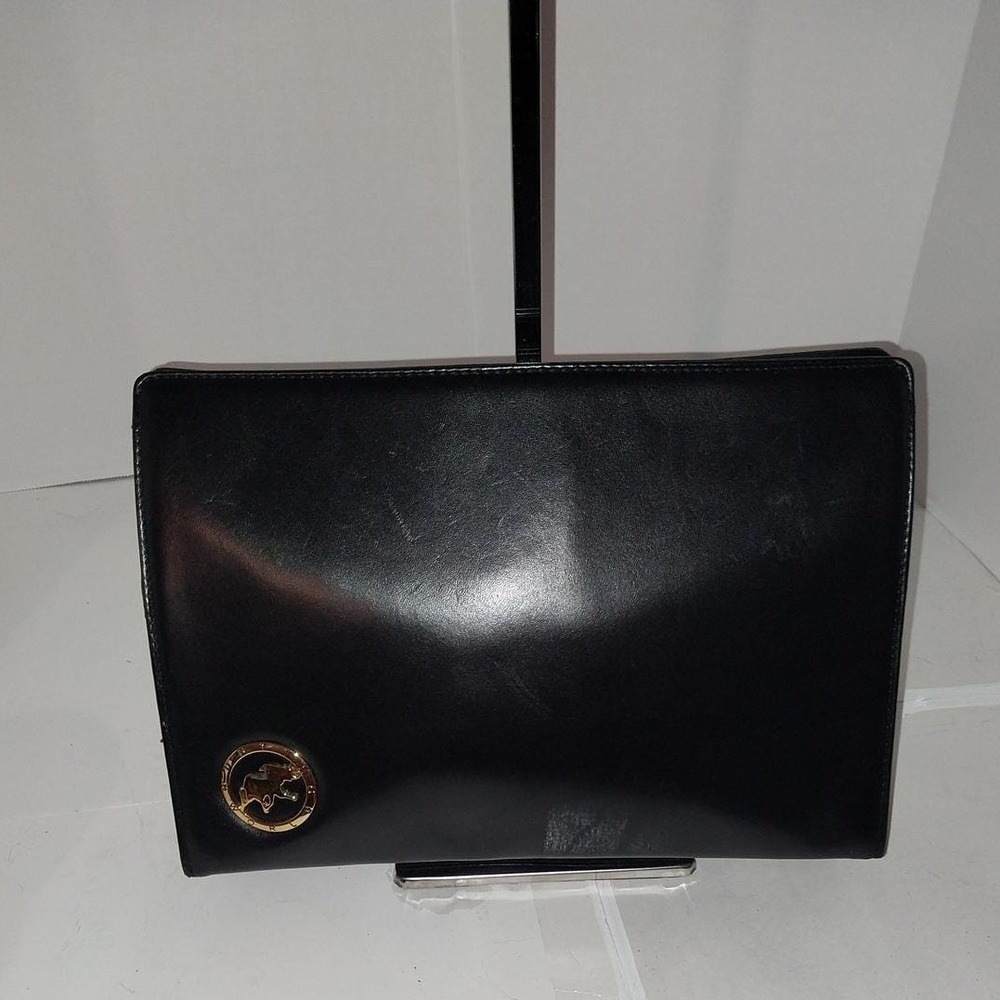 Hunting World Vintage Black Leather Clutch